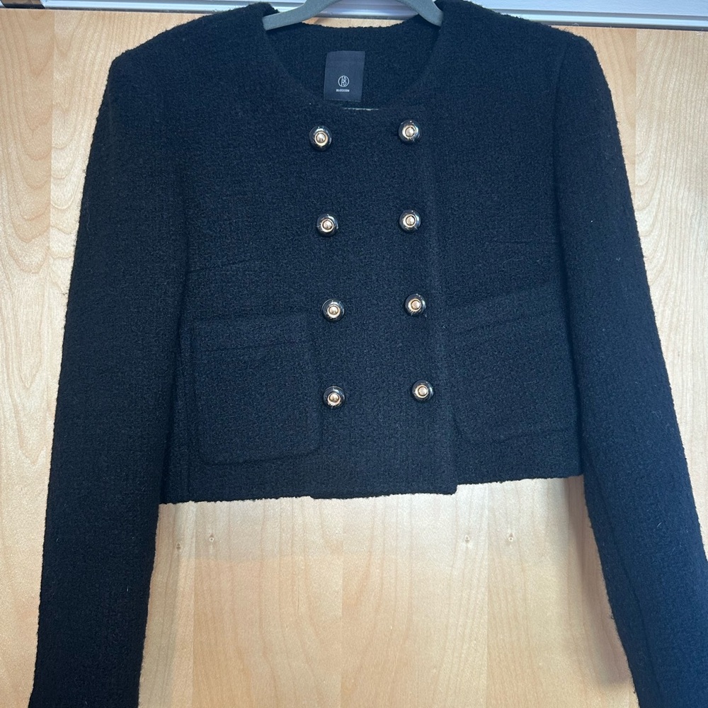 Blossom Wool Cropped Structured Jacket